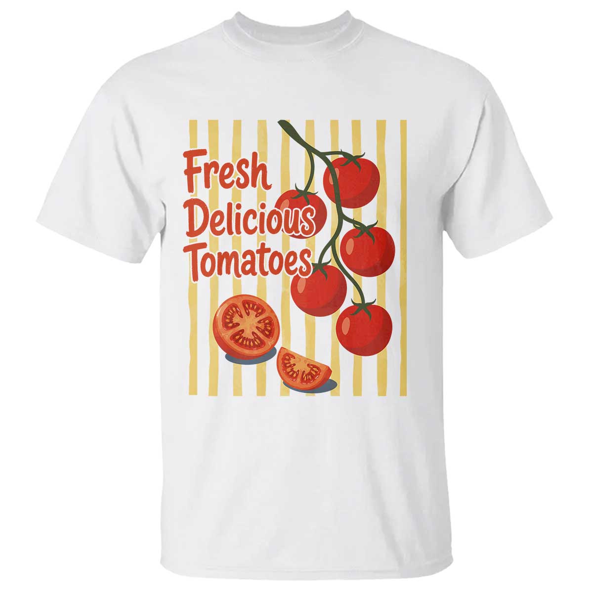 Subtle FDT T Shirt Fresh Delicious Tomatoes Striped Retro Vintage 80s Subtle FDT