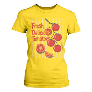 Subtle FDT T Shirt For Women Fresh Delicious Tomatoes Striped Retro Vintage 80s Subtle FDT