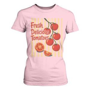 Subtle FDT T Shirt For Women Fresh Delicious Tomatoes Striped Retro Vintage 80s Subtle FDT