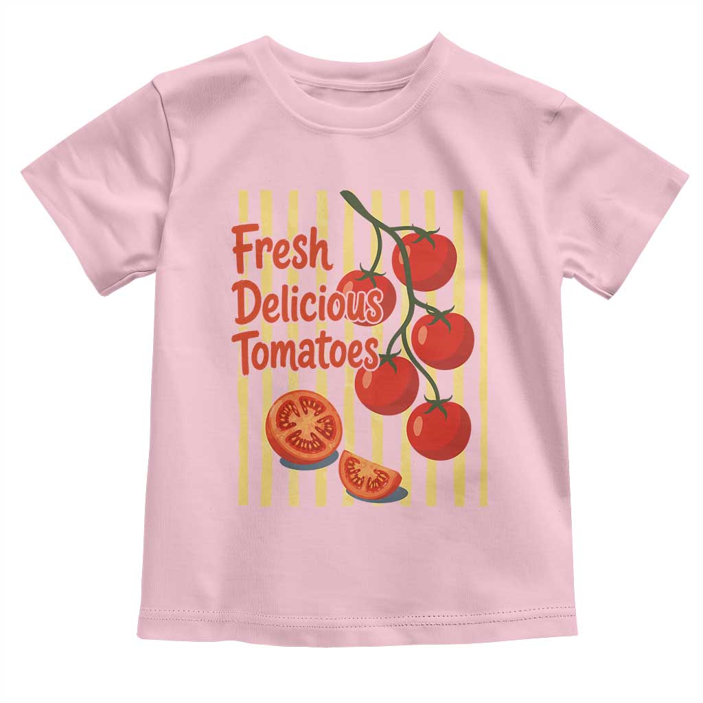 Subtle FDT Toddler T Shirt Fresh Delicious Tomatoes Striped Retro Vintage 80s Subtle FDT