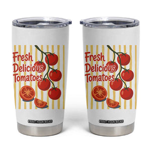 Subtle FDT Tumbler Cup Fresh Delicious Tomatoes Striped Retro Vintage 80s Subtle FDT