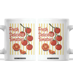 Subtle FDT Coffee Mug Fresh Delicious Tomatoes Striped Retro Vintage 80s Subtle FDT