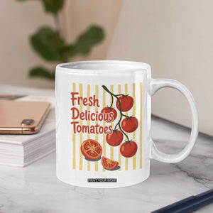 Subtle FDT Coffee Mug Fresh Delicious Tomatoes Striped Retro Vintage 80s Subtle FDT