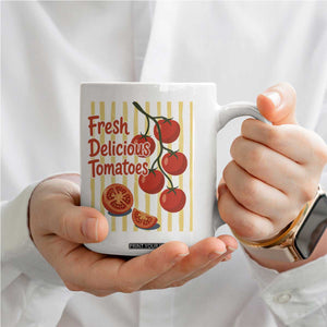 Subtle FDT Coffee Mug Fresh Delicious Tomatoes Striped Retro Vintage 80s Subtle FDT