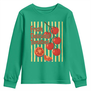 Subtle FDT Youth Sweatshirt Fresh Delicious Tomatoes Striped Retro Vintage 80s Subtle FDT