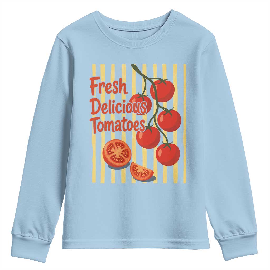 Subtle FDT Youth Sweatshirt Fresh Delicious Tomatoes Striped Retro Vintage 80s Subtle FDT