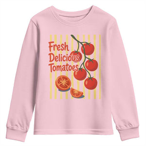 Subtle FDT Youth Sweatshirt Fresh Delicious Tomatoes Striped Retro Vintage 80s Subtle FDT