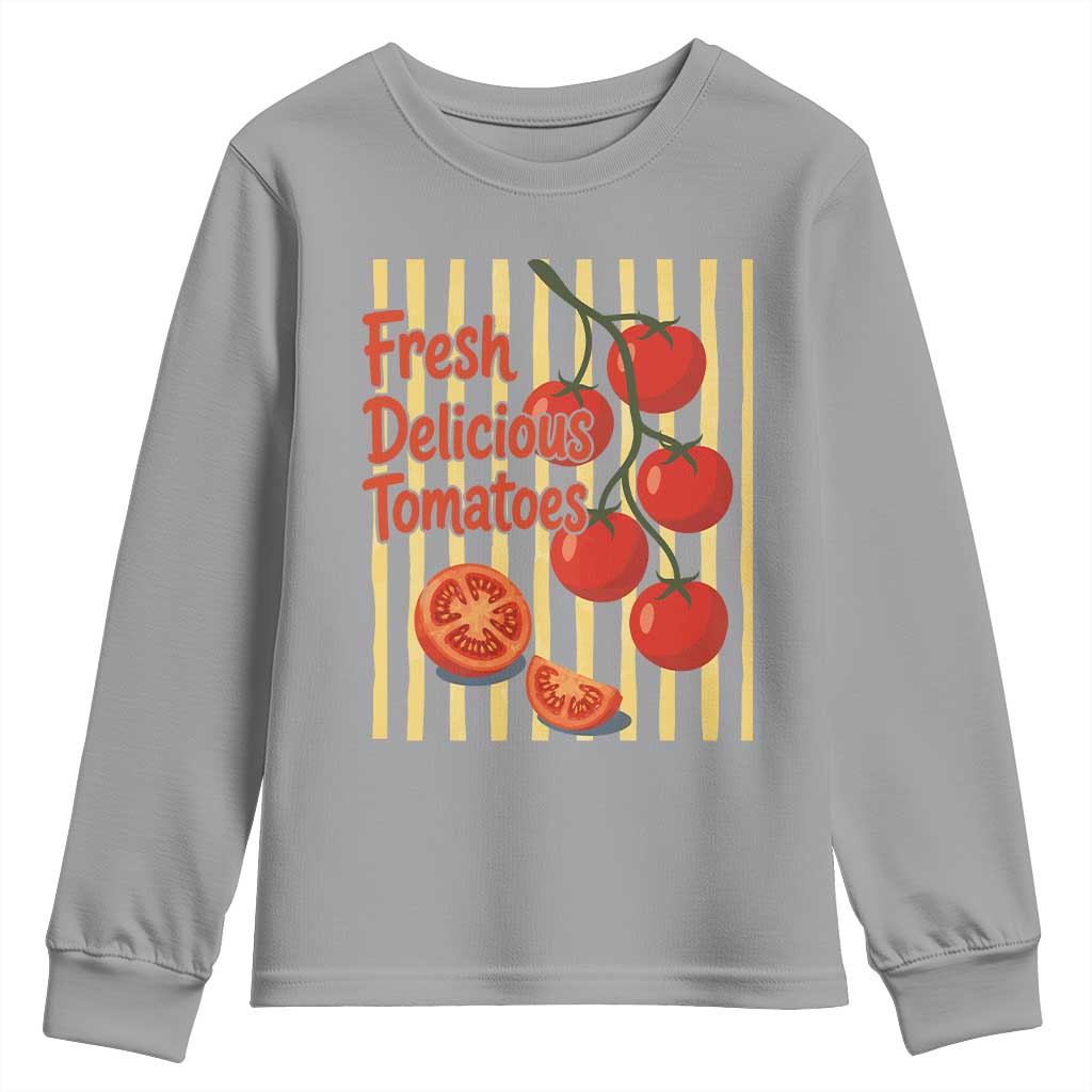 Subtle FDT Youth Sweatshirt Fresh Delicious Tomatoes Striped Retro Vintage 80s Subtle FDT