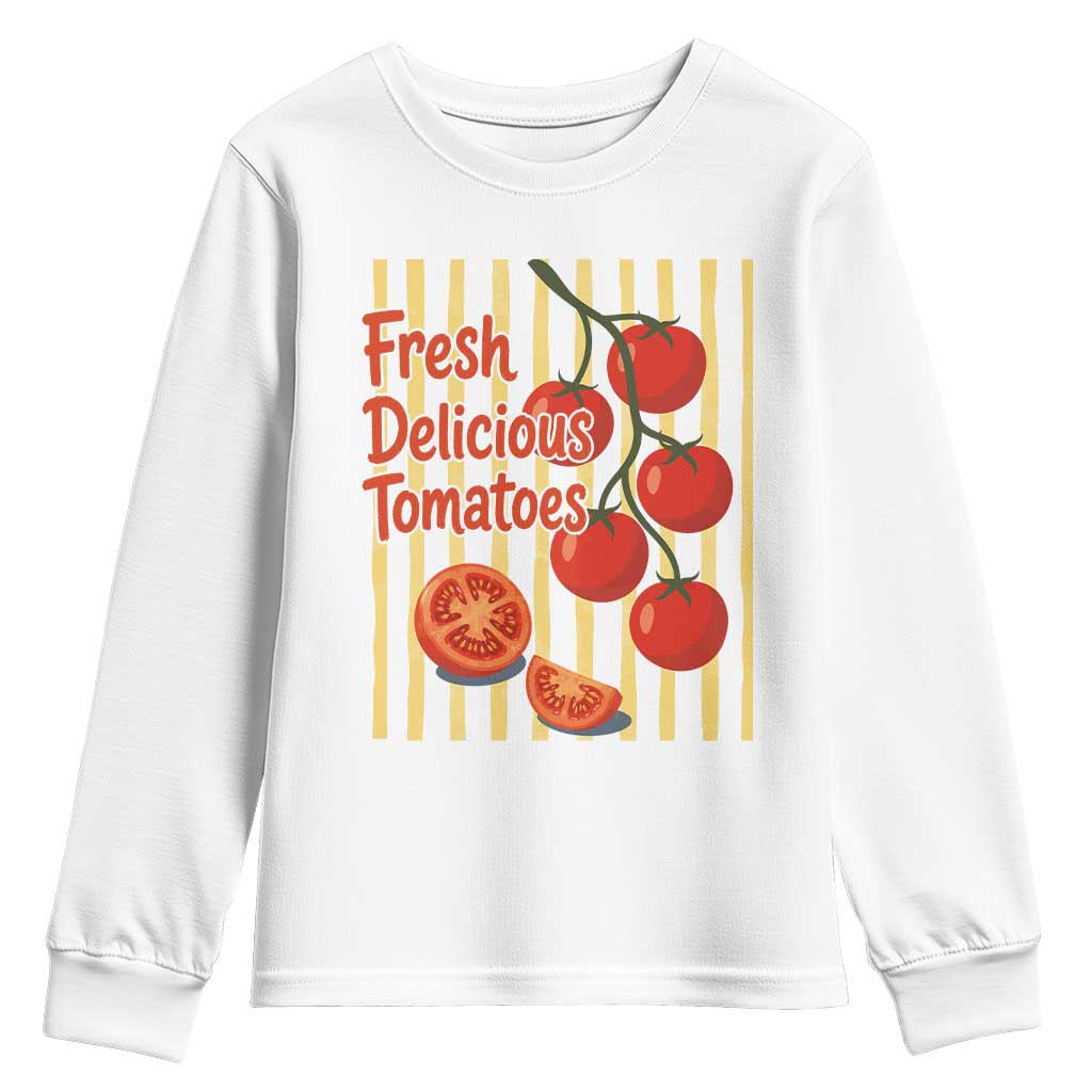 Subtle FDT Youth Sweatshirt Fresh Delicious Tomatoes Striped Retro Vintage 80s Subtle FDT