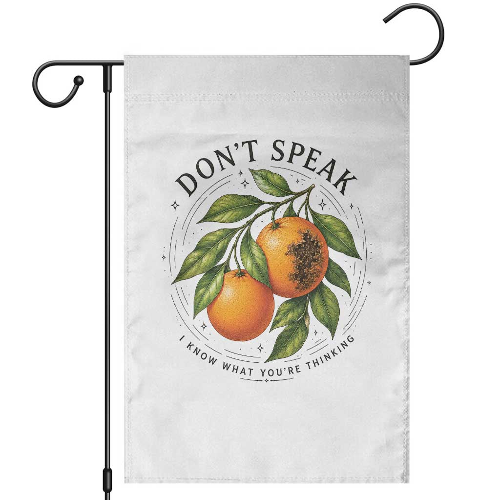 Subtle FDT Garden Flag Dont Speak Orange Graphic Retro Vintage