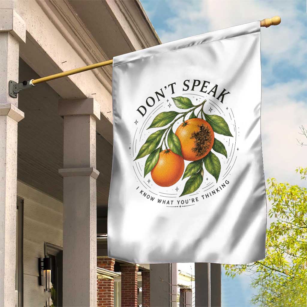 Subtle FDT Garden Flag Dont Speak Orange Graphic Retro Vintage