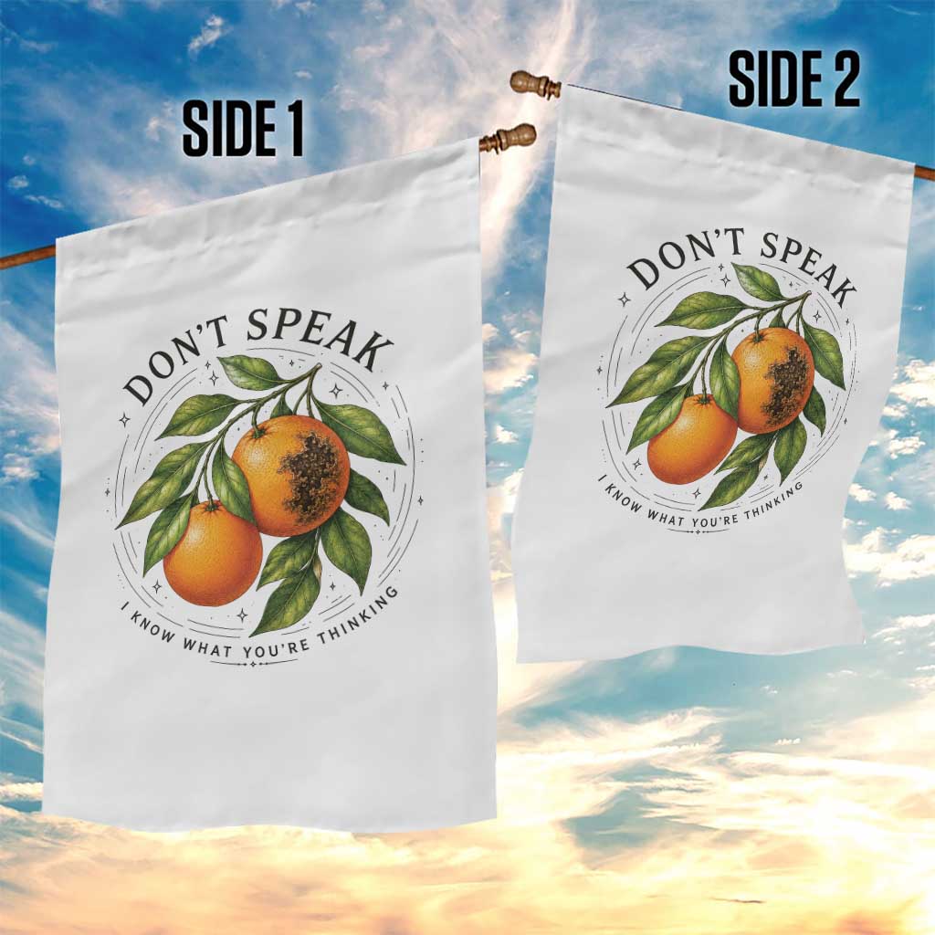 Subtle FDT Garden Flag Dont Speak Orange Graphic Retro Vintage