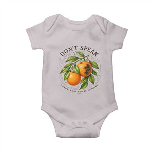 Subtle FDT Baby Onesie Dont Speak Orange Graphic Retro Vintage