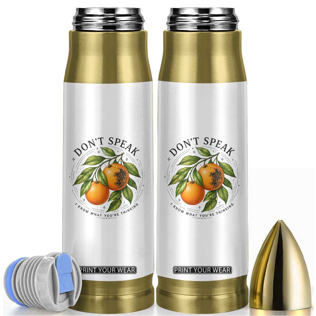 Subtle FDT Bullet Tumbler Dont Speak Orange Graphic Retro Vintage