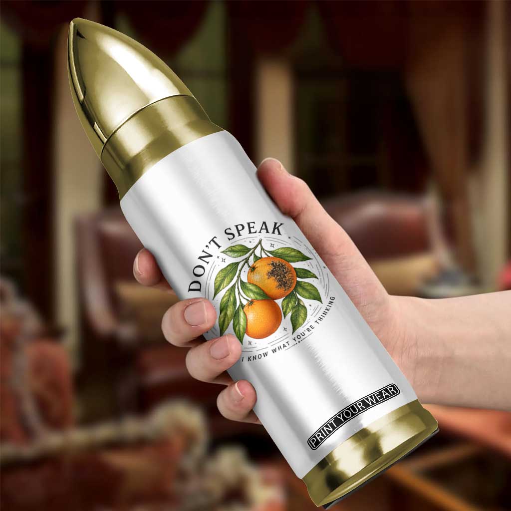 Subtle FDT Bullet Tumbler Dont Speak Orange Graphic Retro Vintage