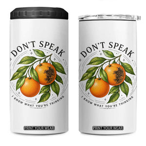 Subtle FDT 4 in 1 Can Cooler Tumbler Dont Speak Orange Graphic Retro Vintage