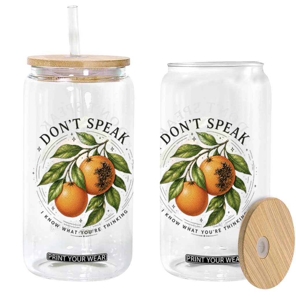 Subtle FDT Glass Can Dont Speak Orange Graphic Retro Vintage