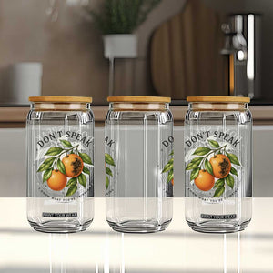 Subtle FDT Glass Can Dont Speak Orange Graphic Retro Vintage