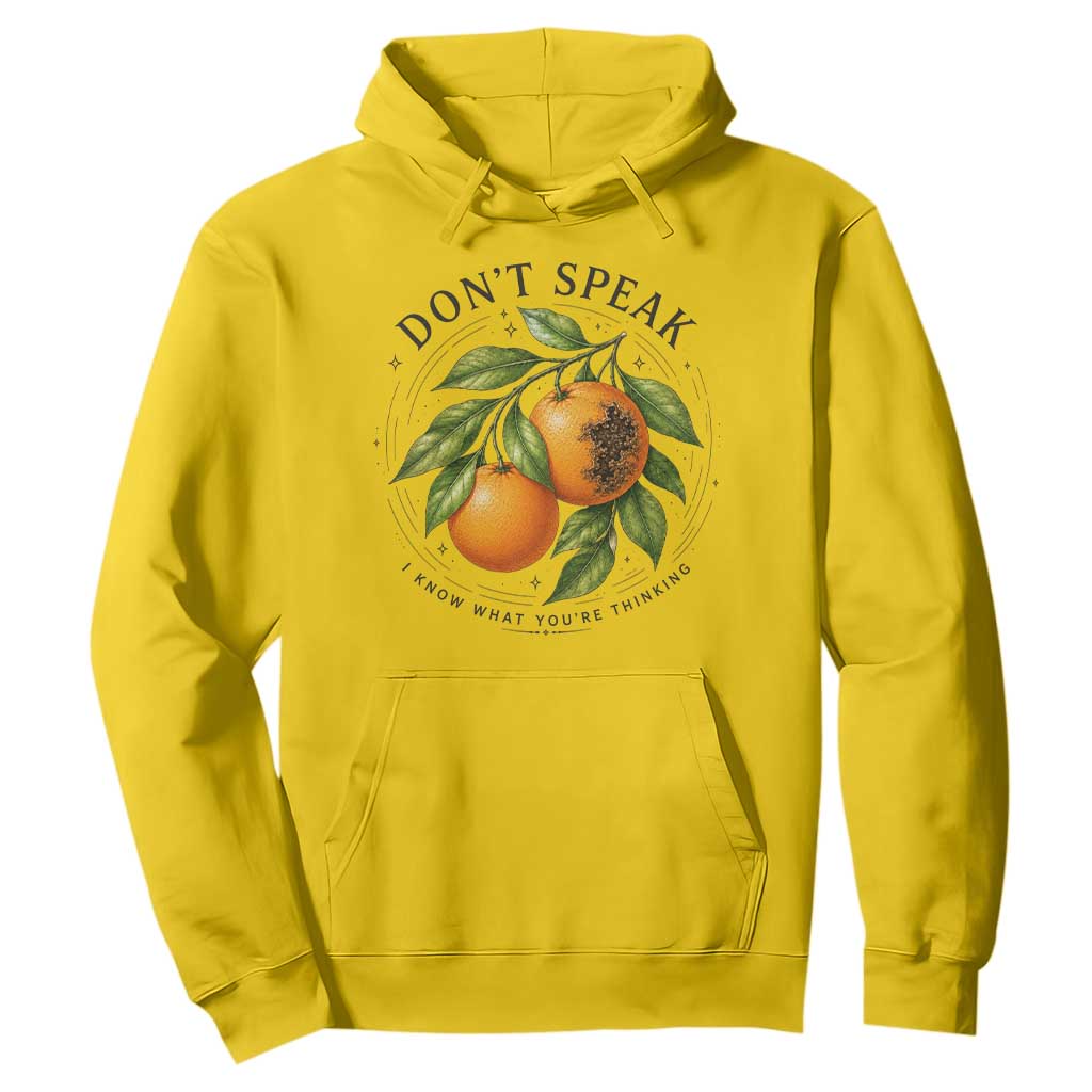 Subtle FDT Hoodie Dont Speak Orange Graphic Retro Vintage TS10 Daisy Print Your Wear