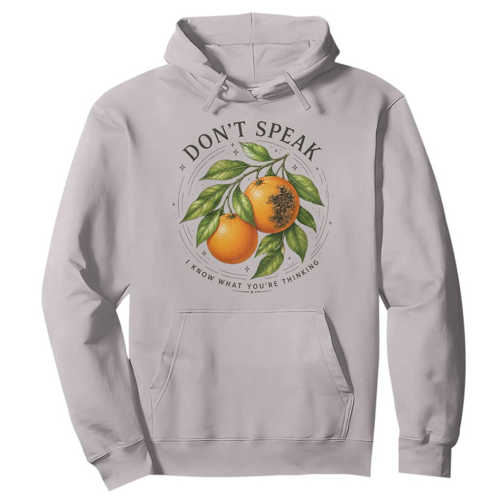 Subtle FDT Hoodie Dont Speak Orange Graphic Retro Vintage TS10 Ice Gray Print Your Wear