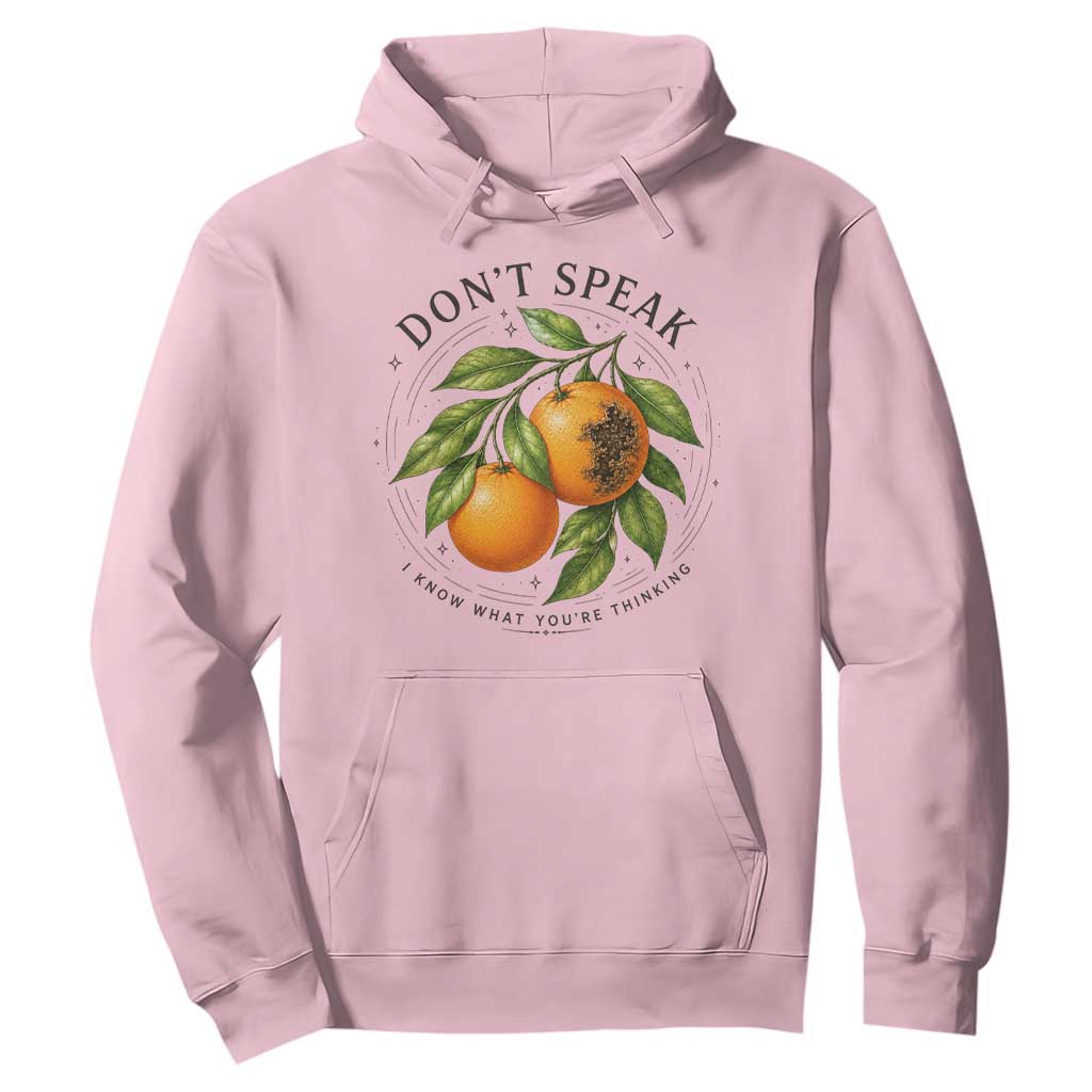 Subtle FDT Hoodie Dont Speak Orange Graphic Retro Vintage TS10 Light Pink Print Your Wear