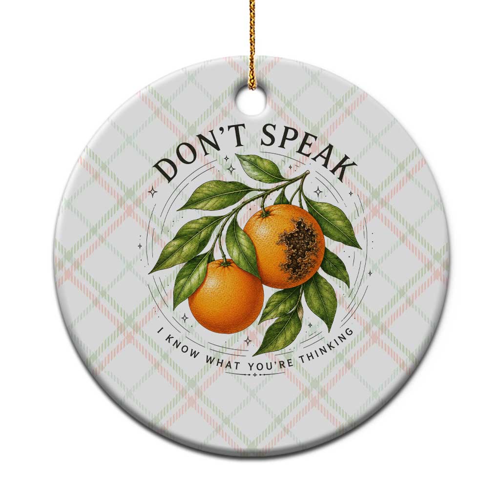 Subtle FDT Ceramic Ornament Dont Speak Orange Graphic Retro Vintage TS10 1pc Christmas Plaid Print Your Wear