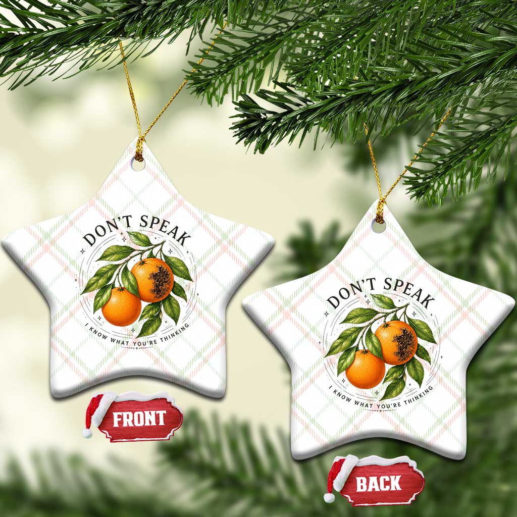 Subtle FDT Ceramic Ornament Dont Speak Orange Graphic Retro Vintage TS10 Print Your Wear