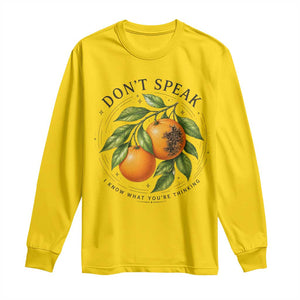 Subtle FDT Long Sleeve Shirt Dont Speak Orange Graphic Retro Vintage TS10 Daisy Print Your Wear