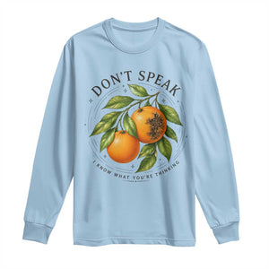 Subtle FDT Long Sleeve Shirt Dont Speak Orange Graphic Retro Vintage TS10 Light Blue Print Your Wear