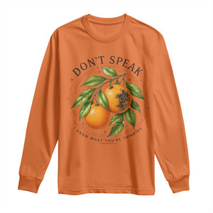 Subtle FDT Long Sleeve Shirt Dont Speak Orange Graphic Retro Vintage TS10 S Orange Print Your Wear