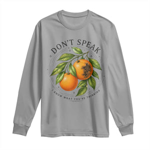 Subtle FDT Long Sleeve Shirt Dont Speak Orange Graphic Retro Vintage TS10 Sport Gray Print Your Wear