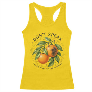 Subtle FDT Racerback Tank Top Dont Speak Orange Graphic Retro Vintage TS10 Daisy Print Your Wear