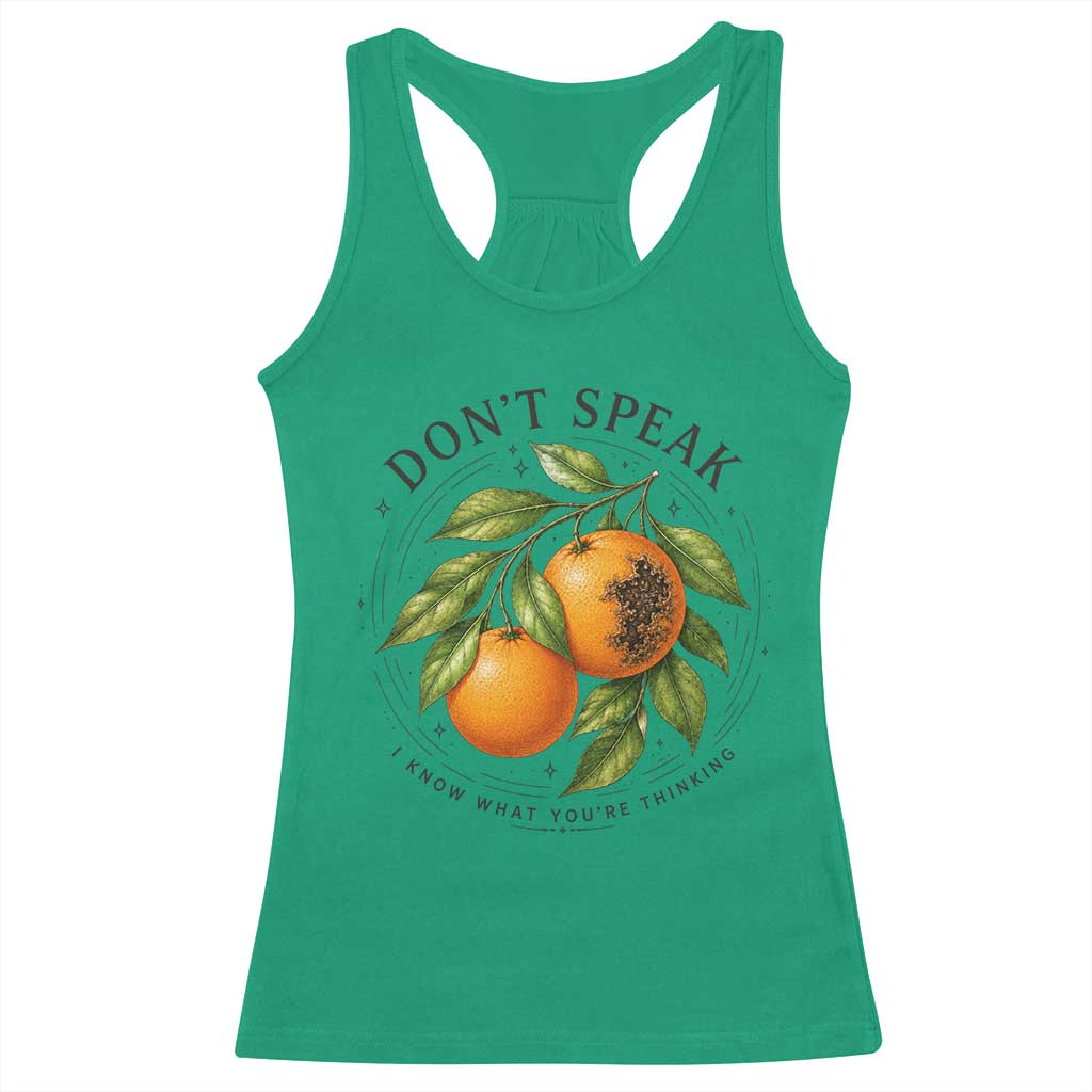 Subtle FDT Racerback Tank Top Dont Speak Orange Graphic Retro Vintage TS10 Irish Green Print Your Wear