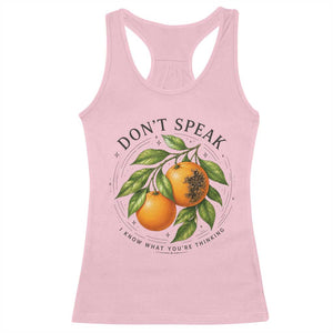 Subtle FDT Racerback Tank Top Dont Speak Orange Graphic Retro Vintage TS10 Light Pink Print Your Wear
