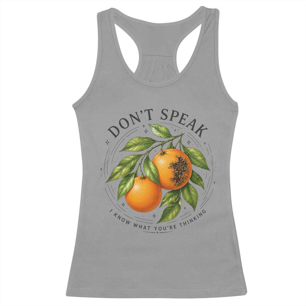 Subtle FDT Racerback Tank Top Dont Speak Orange Graphic Retro Vintage TS10 Sport Gray Print Your Wear