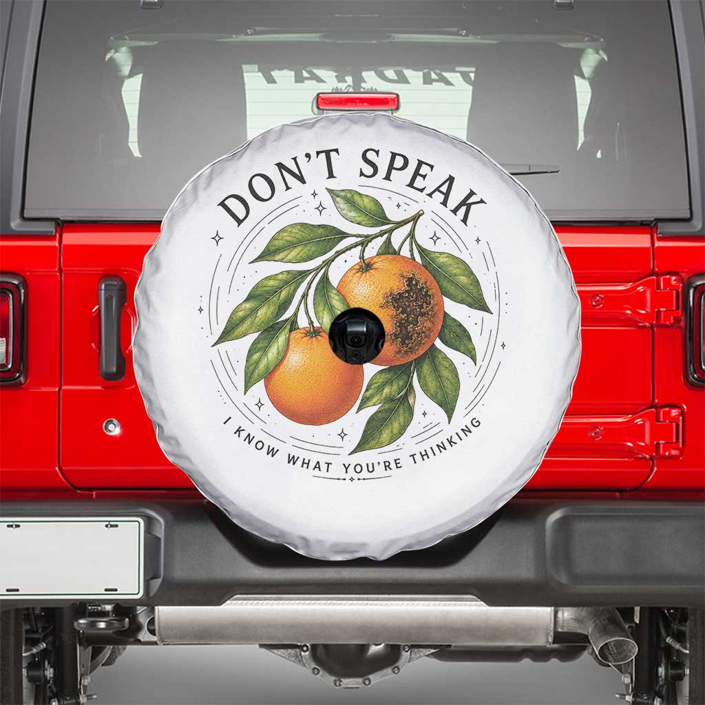 Subtle FDT Spare Tire Cover Dont Speak Orange Graphic Retro Vintage