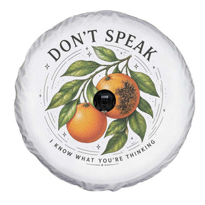 Subtle FDT Spare Tire Cover Dont Speak Orange Graphic Retro Vintage