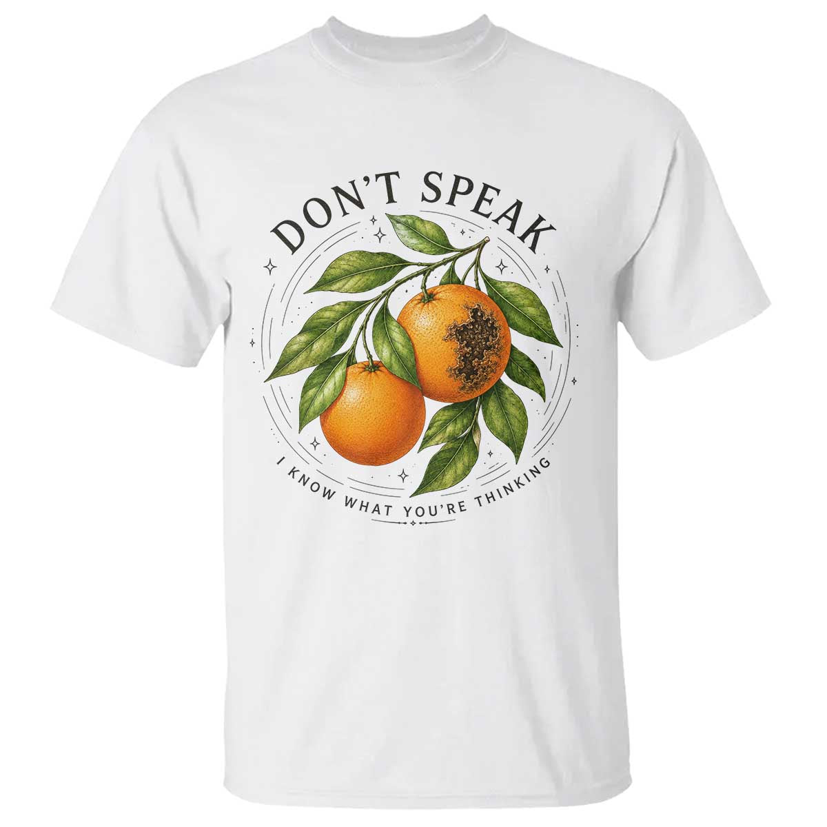 Subtle FDT T Shirt Dont Speak Orange Graphic Retro Vintage