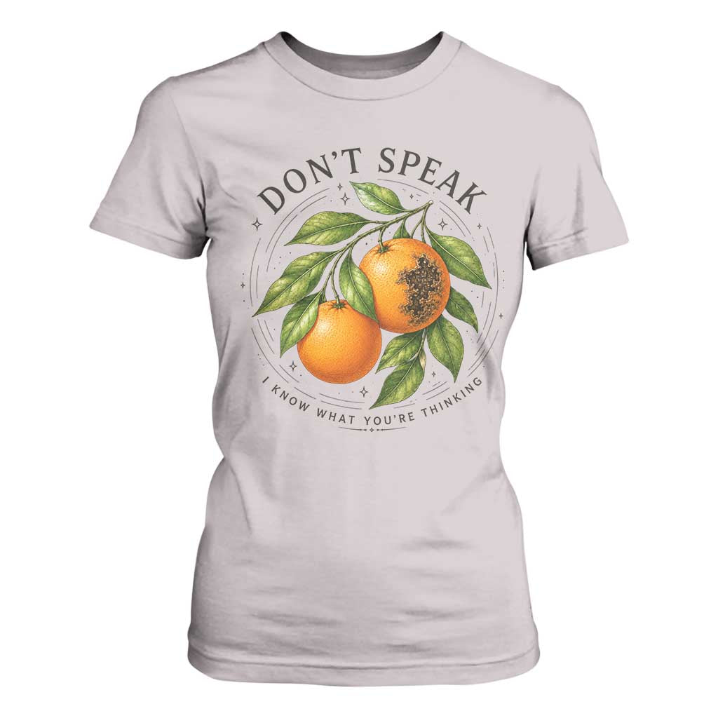Subtle FDT T Shirt For Women Dont Speak Orange Graphic Retro Vintage