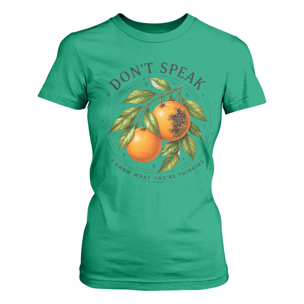 Subtle FDT T Shirt For Women Dont Speak Orange Graphic Retro Vintage