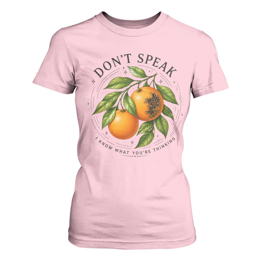 Subtle FDT T Shirt For Women Dont Speak Orange Graphic Retro Vintage