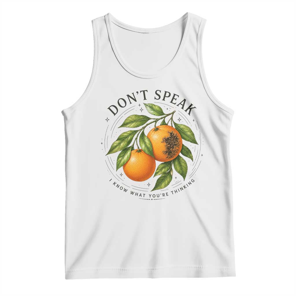 Subtle FDT Tank Top Dont Speak Orange Graphic Retro Vintage TS10 White Print Your Wear