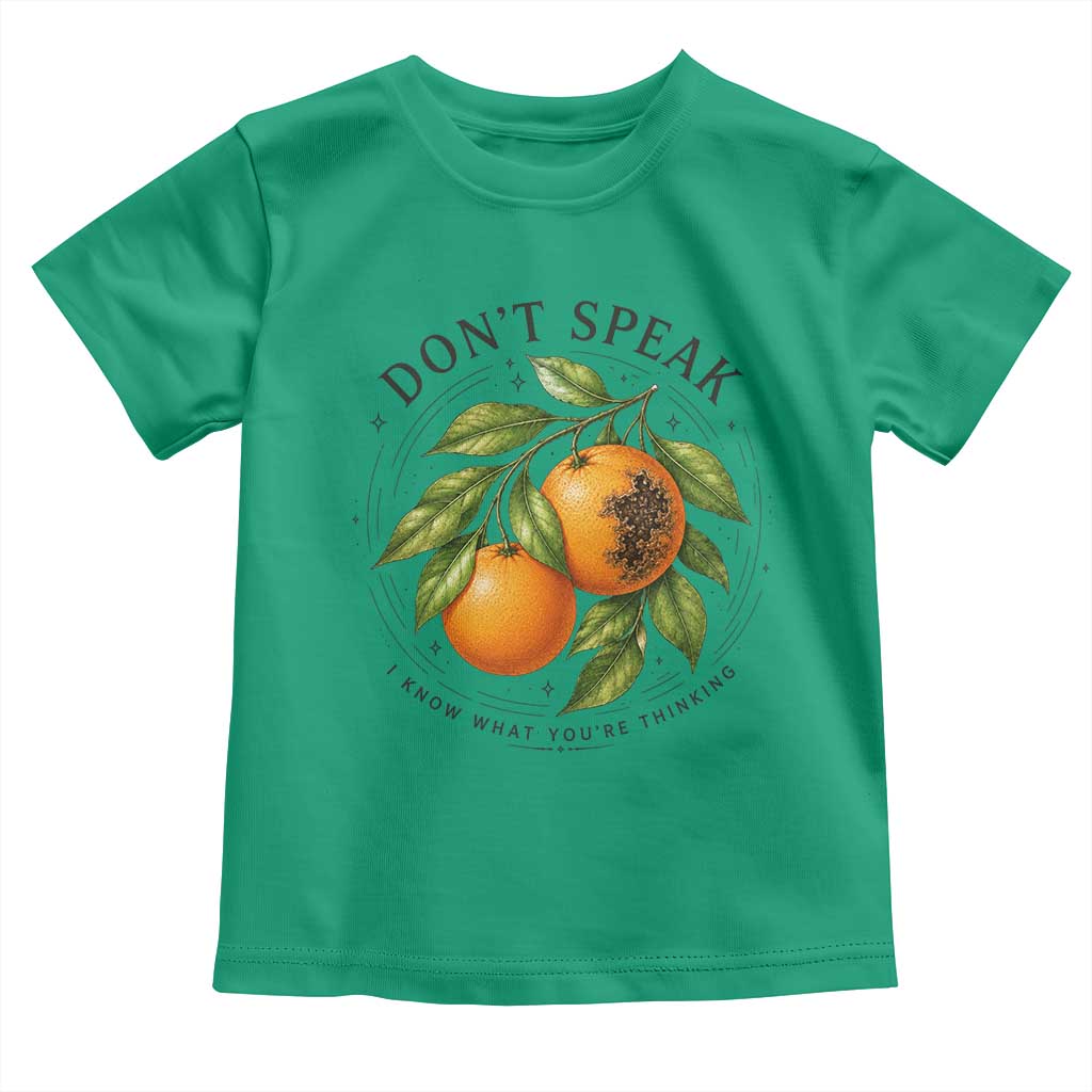 Subtle FDT Toddler T Shirt Dont Speak Orange Graphic Retro Vintage