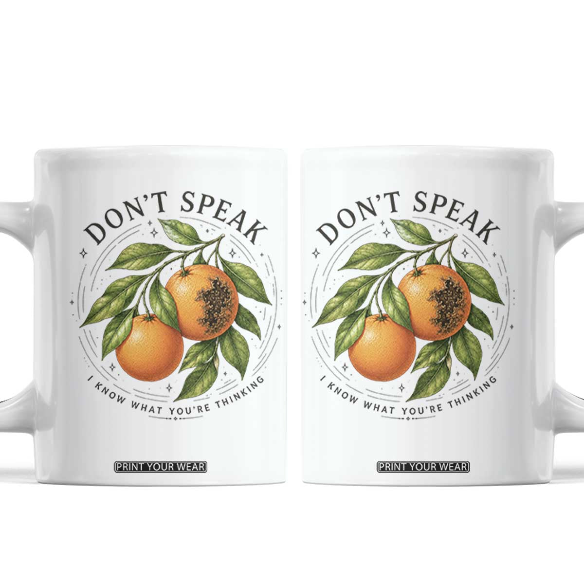 Subtle FDT Coffee Mug Dont Speak Orange Graphic Retro Vintage