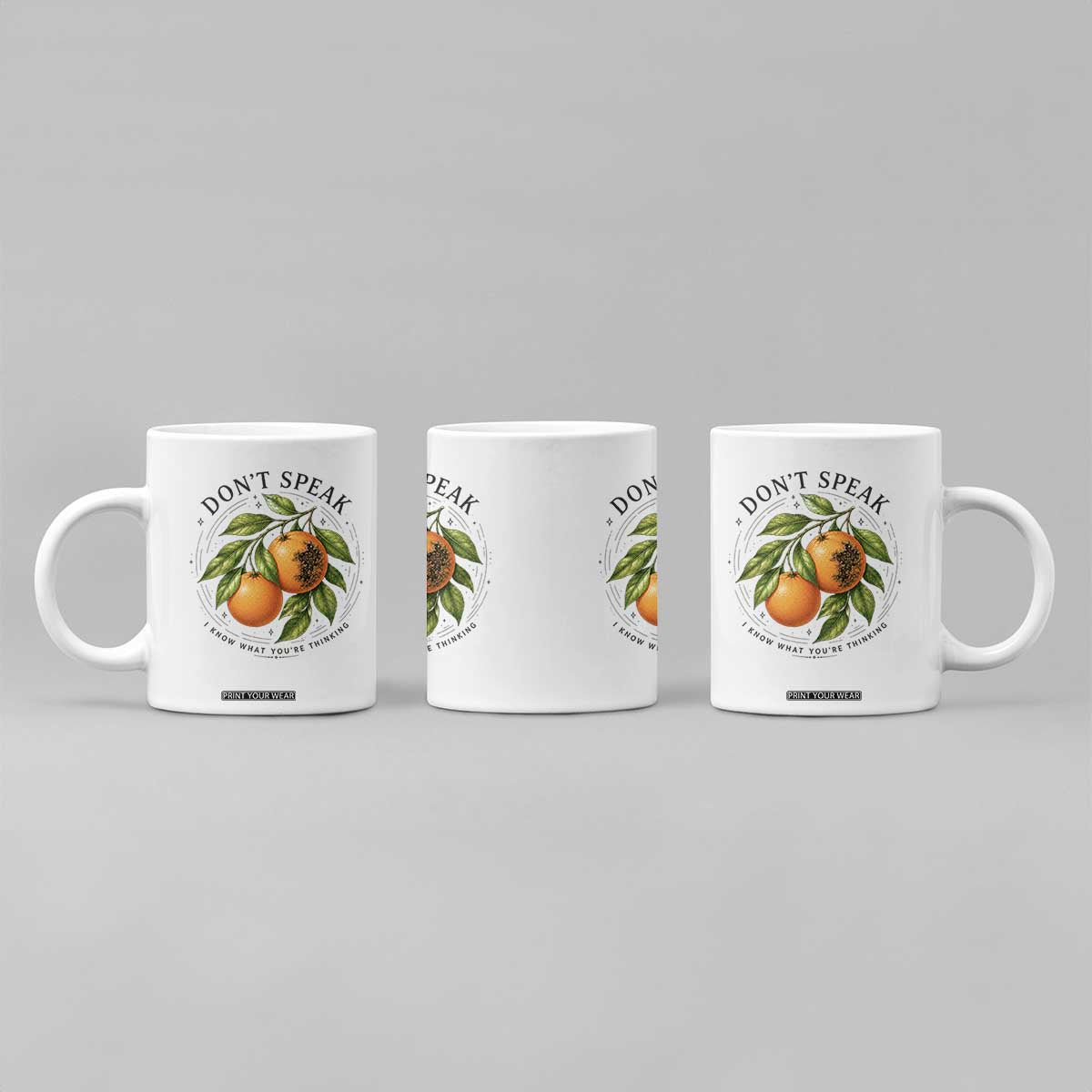 Subtle FDT Coffee Mug Dont Speak Orange Graphic Retro Vintage