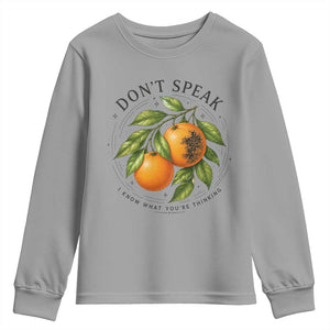 Subtle FDT Youth Sweatshirt Dont Speak Orange Graphic Retro Vintage TS10 Sport Gray Print Your Wear