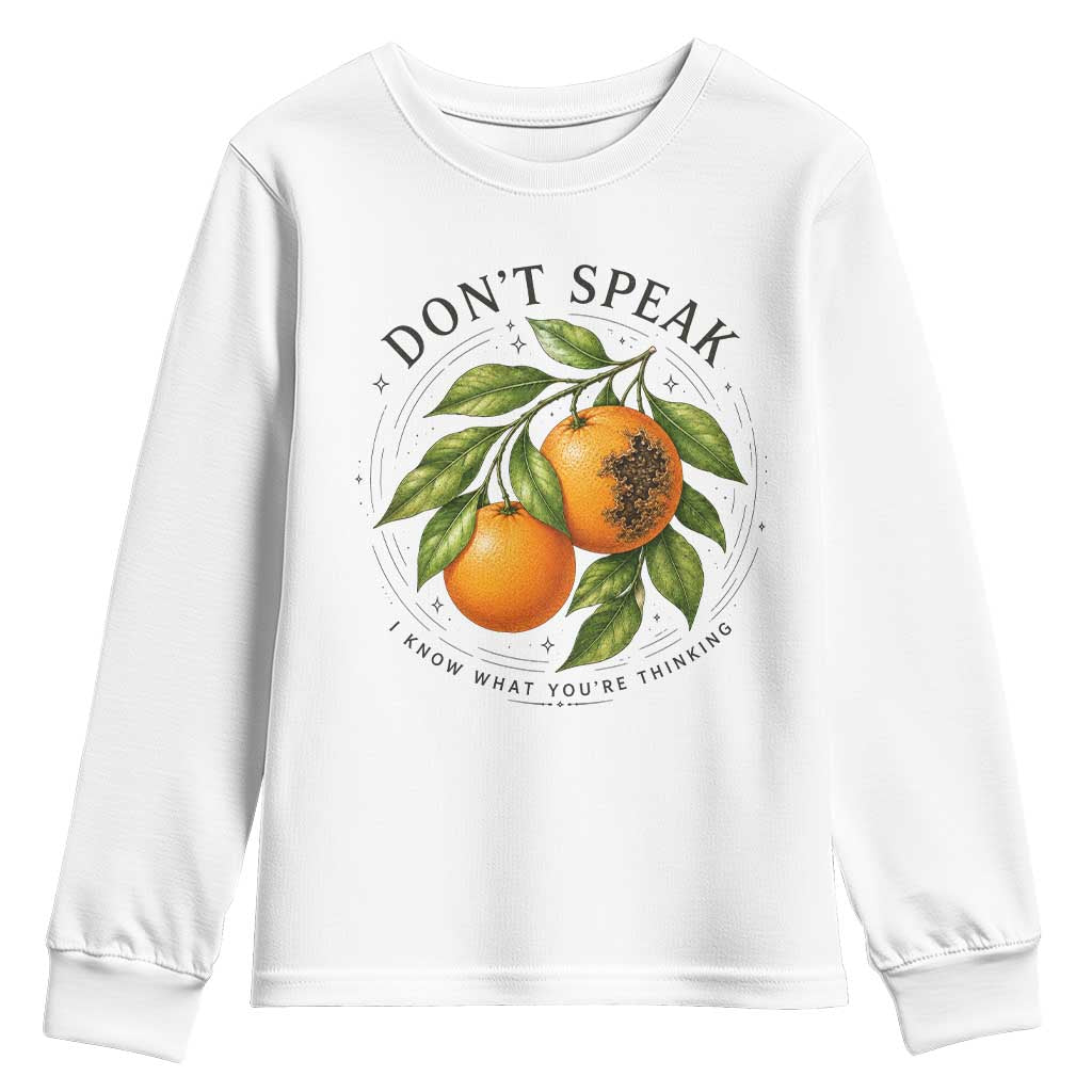 Subtle FDT Youth Sweatshirt Dont Speak Orange Graphic Retro Vintage TS10 White Print Your Wear