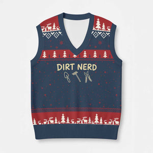 Dirt Nerd V-Neck Knit Sweater Vest Funny Gardening Lover Gardener TS10 Navy Red Print Your Wear