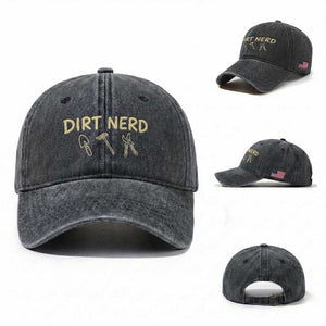 Dirt Nerd Washed Cotton Baseball Cap Funny Gardening Lover Gardener