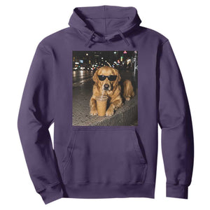 Funny Golden Retriever Iced Coffee Hoodie Grunge Silly Meme Graphic Funny Dog Lover